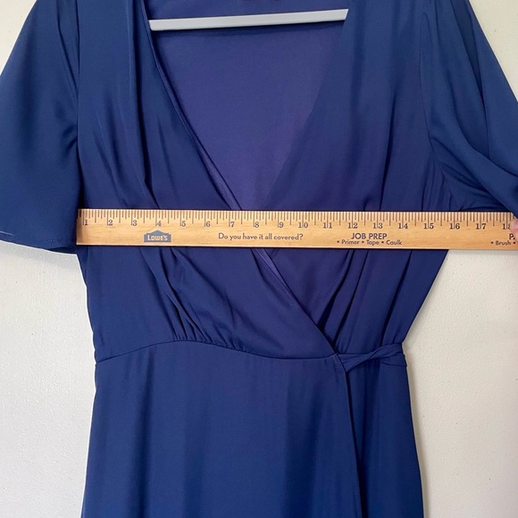 Show Me Your MuMu Blue Pleated A-Line Wrap Maxi Large Dress Special Occasion EUC - Picture 4 of 9